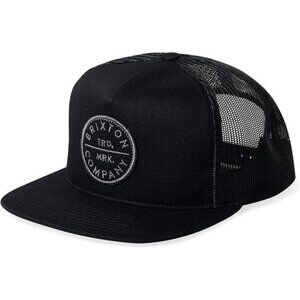 Mens Mesh Snapback Trucker Hat Black Adjustable Flat Brim Baseball Cap